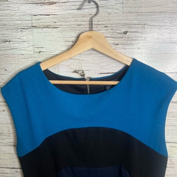 Banana republic black blue color black dress size 10 petite - Picture 3 of 7